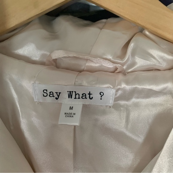 Say What? - Size Medium Tan Faux Fur Hooded Zip Front Jacket / Coat - Picture 5 of 9